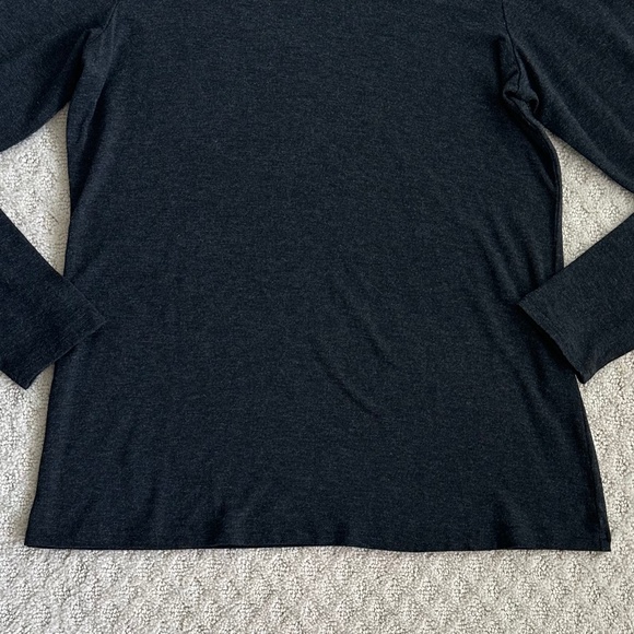 Eileen Fisher Stretch Jersey Long Sleeve Top Charcoal Med Casual Cozy Soft NWT - Picture 3 of 12